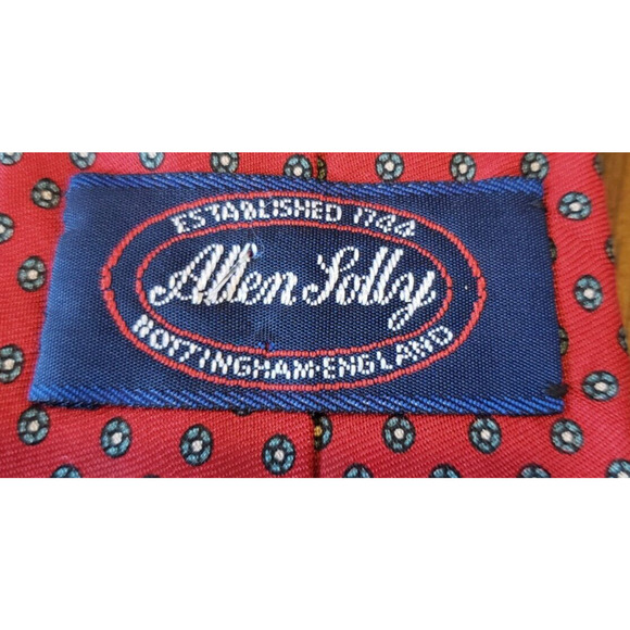 Allen Solly England Red and Green Polka Dot Necktie Tie - Picture 3 of 7